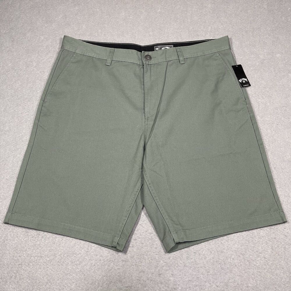 Billabong Chino Pants Mens Size 38 Army Green The 93 Shorts Skateboard Hiking